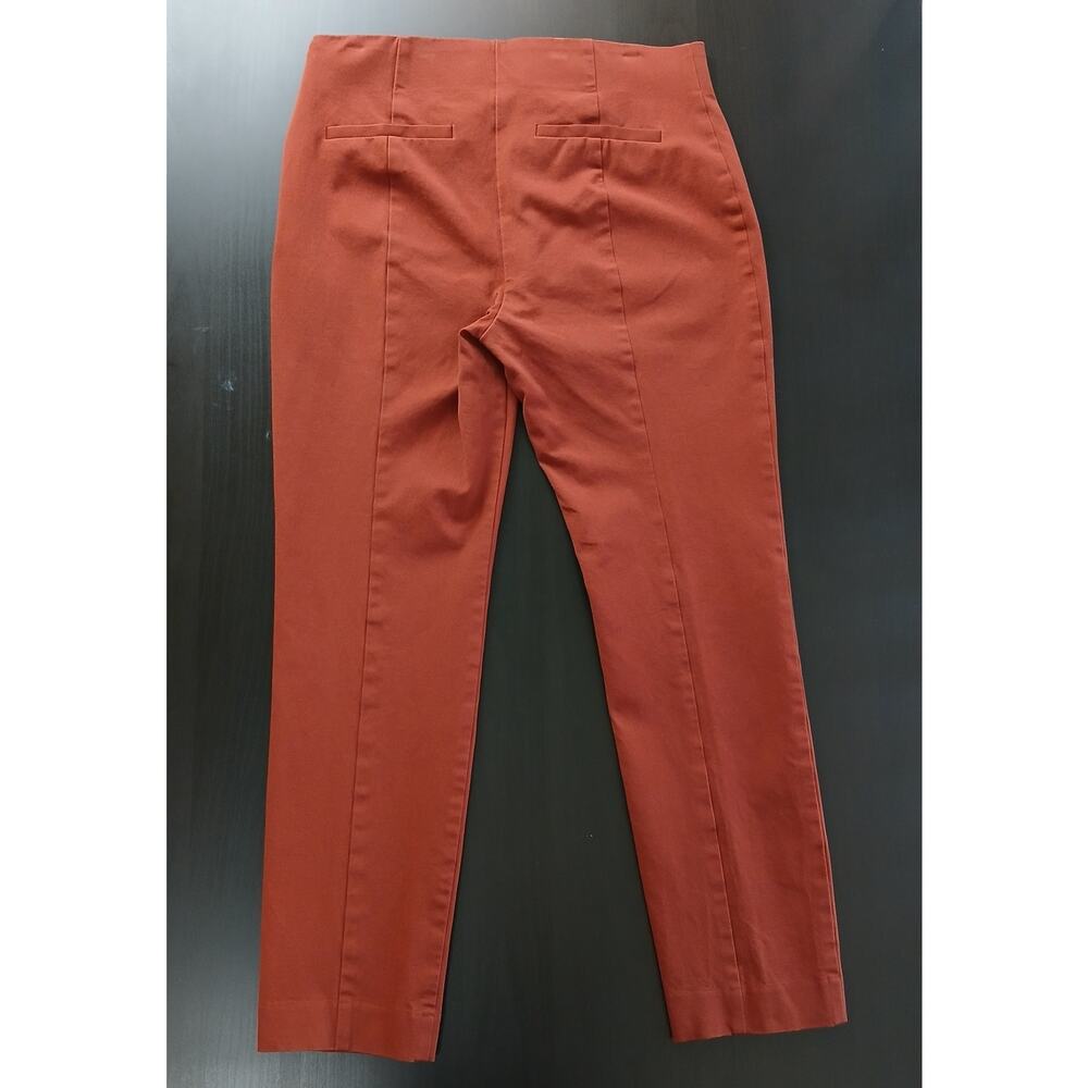 A New Day Slim Straight Leg Pintuck Ankle Pants 8 red-orange stretch high waist - Picture 3 of 14